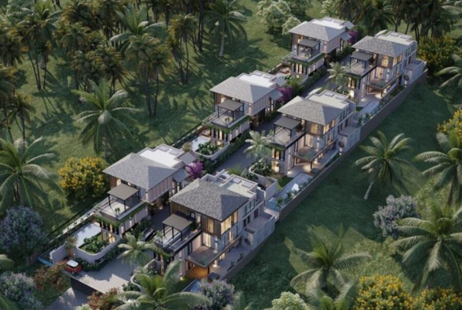 Aerial View of 6 Luxury Villas in Azul Amor, Goa