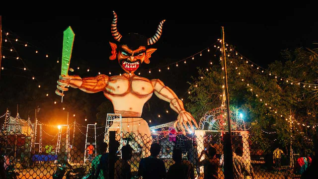 Erecting giant Narakasura Effigies before Diwali is unique to Goa. Source: CNBC TV18
